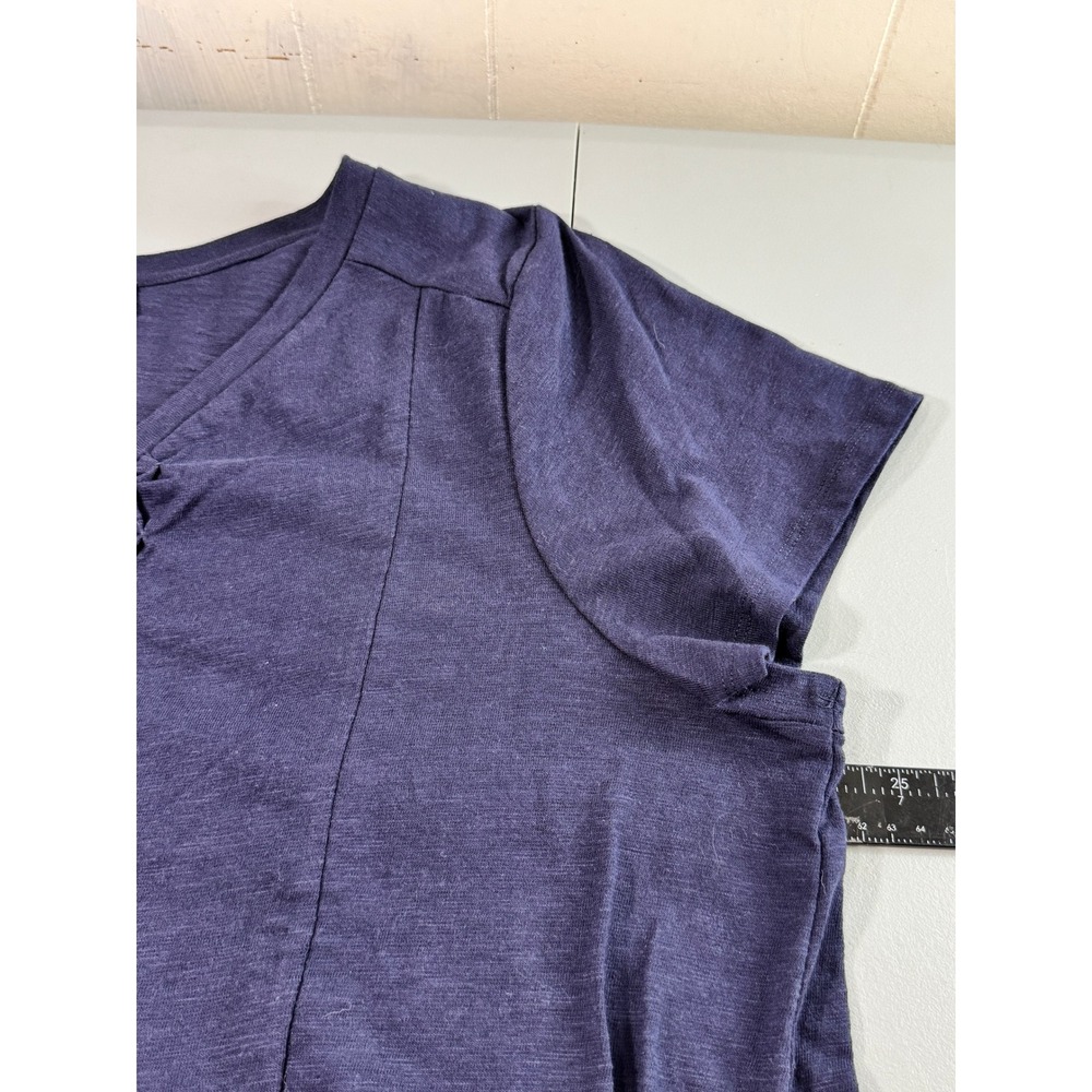 Lane Bryant Smocked V-Neck Top Women 18/20 Navy Blue NWOT Cotton Short Sleeve - Picture 10 of 12